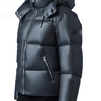 YuFan Nouvelle Veste d'Hiver à Capuche en Polyester Noir Réversible avec Doublure en Duvet Personnalisée OEM ODM