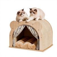 Griffoir pour chat avec nid intégré, résistant aux griffures, à l'usure et aux déchirures, universel quatre saisons, surdimensionné, adorable motif ours