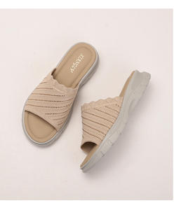 <span class=keywords><strong>Sandalias</strong></span> de cuña de tela con punta abierta de verano a la moda, <span class=keywords><strong>sandalias</strong></span> antideslizantes de suela blanda para mujeres y damas, zapatos informales para caminar al aire libre - Product Image 5