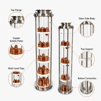Colonne de distillation en verre à reflux Teve pour la fabrication de vodka, whisky, brandy, avec plaques à bulles de 3 et 4 pouces pour spiritueux et vins