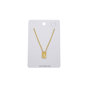 Collana con Lettera I in Acciaio Inossidabile 12x14cm, Ciondolo Placcato Oro per Donna, Gioielli alla Moda - Product Image 3