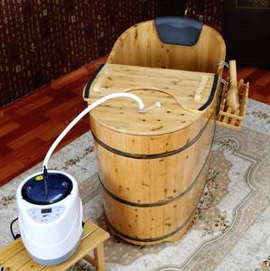 Bañera de hidromasaje tradicional de madera de cedro para baño interior, Sauna portátil con generador de vapor - Product Image 5