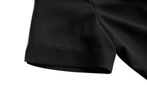 Abito Lungo Dritto da Donna Taglie Forti alla Moda, Nero Blu Navy, con Colletto, Due Spacchi Laterali Anteriori e Cerniera Centrale Posteriore, per l'Estate - Product Image 5