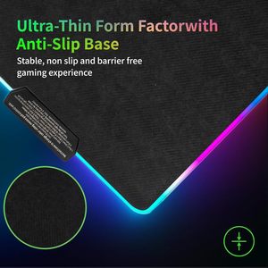 แผ่นรองเมาส์กระจก RGB แบบเรียบพิเศษสำหรับเล่นเกม แผ่นรองเมาส์สีสันสดใสพร้อมฐานยางที่มั่นคง ควบคุมความเร็วได้ - Product Image 5