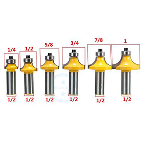 L-n118 6pc 1/2 Inch Round Over <strong>Router</strong> <strong>Bit</strong> Set - 1/8",1/4'',5/16",<strong>3</strong>/8'',<strong>3</strong>/16',' 1/2'' Radius Cleaning Corner Round <strong>Bits</strong> Set - Product Image 6