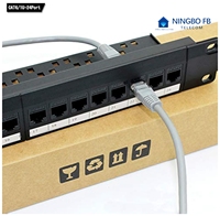 Panel de conexión de fibra óptica RJ45 24 puertos Cat6 UTP STP ODF Marco de distribución Módulo de bastidor Gestión de cables 1U