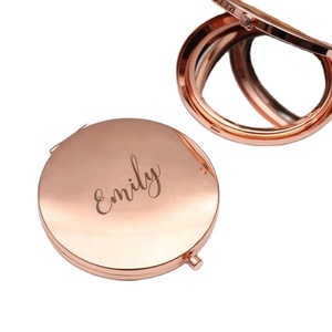 Custom Silver Rose Gold Pocket <b>Mirror</b> Metal Makeup <b>Mirror</b> <b>with</b> logo - Product Image 2