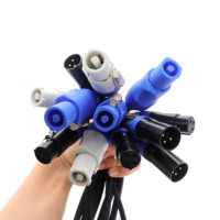 Cable Combi Powercon al por mayor, 3 pines XLR, 1m/1.5m/2m/3m/5m, híbrido para escenario, aislamiento de PVC, conductor trenzado, 250V, para cabezales móviles
