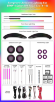 Kit d'éclairage ambiant dynamique 64 couleurs pour BMW Série 4 Coupé F32 M4 F82, accessoires d'éclairage LED intérieur style OEM