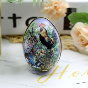 กล่องเหล็กทรงไข่อีสเตอร์ DAMAI สำหรับใส่ขนม ช็อกโกแลต กล่องดีบุกพร้อมตุ๊กตากระต่ายครอบครัว ตกแต่งด้วยไข่อีสเตอร์หลากสีสัน - Product Image 6