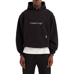 Custom <b>Mens</b> Fashion Hoodie Thick Streetwear Oversized 100% Cotton High Quality Hoodies Drop Shoulder Vintage <b>Men</b> <b>Crop</b> <b>Top</b> Hoodie - Product Image 1