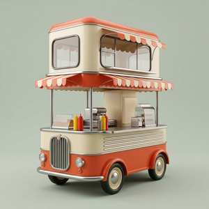 Remolque de Comida Rápida de Acero Inoxidable para Catering Móvil, Carrito de Café, Helados, Snacks, Hot Dogs, Pizza y Grill con GPS Integrado - Product Image 1