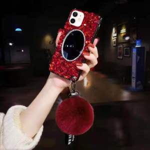 Custodia per <span class=keywords><strong>iPhone</strong></span> di Lusso con Diamanti, <span class=keywords><strong>Specchio</strong></span>, Pelliccia e Cinturino da Polso per <span class=keywords><strong>iPhone</strong></span> X, Xr, Xs Max, 7, 8, <span class=keywords><strong>11</strong></span>, 12, 13, 14, 15, 16, 17 Plus, Pro Max - Product Image 6