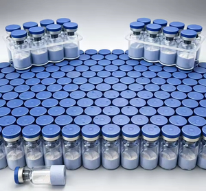 Poudre de Matière Première Cosmétique Lyophilisée Bleue GHK-Cu, Peptide de Cuivre Bleu, Disponible en OEM pour Soins de la Peau, Vente Directe Usine - Product Image 1
