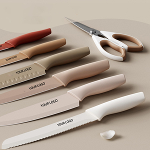 Juego de Cuchillos de Cocina de 13 Piezas al por Mayor con 6 Protectores de Hoja, Acero Inoxidable, Cuchillo de <span class=keywords><strong>Chef</strong></span>/Utilitario/Rebanador/de Frutas/de Pan, Profesional - Product Image 1