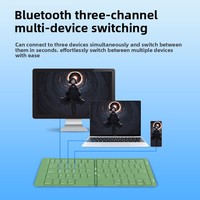 Clavier sans fil multicolore pliable et portable avec logo personnalisé, Plug & Play pour ordinateurs de bureau, téléphones, tablettes et ordinateurs portables