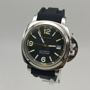 High Quality NH35 Men's SEILOCE Brand Mechanical Wristwatches 5BAR Water-Resistant Business Style <b>Leather</b> and Rubber Band - Product Image 4