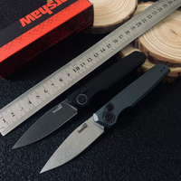 Couteau pliant Stonewashed en acier inoxydable avec manche en aluminium anodisé pour le camping, la survie et l'EDC