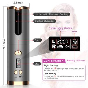 Venta caliente inalámbrica automática magia rizador de pelo recargable Mini de viaje <span class=keywords><strong>sin</strong></span> rizador de pelo/ - Product Image 4