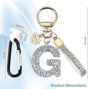 <b>Initial</b> Letter Keychain Accessories for Bogg <b>Bag</b> Bling Sparkly Decorative Letter Charms Key Holder for Bogg Beach Tote <b>Bag</b> - Product Image 2