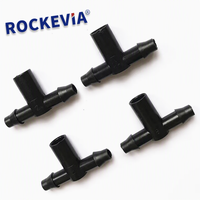 Raccord en T barbelé 4,7 mm pour irrigation goutte à goutte en serre, accessoire de jardinage pour micro-tuyau de pelouse