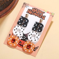 Boucles d'oreilles pendantes Halloween pour femmes, motif fantôme mignon, en acrylique, bijoux de fête et de déguisement
