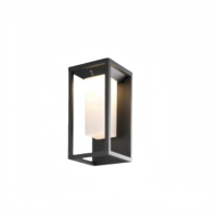 Luminaire mural extérieur décoratif en aluminium cylindrique, étanche, douille GU10/E27, diffuseur en polycarbonate, finition noir mat, 2700K chaud