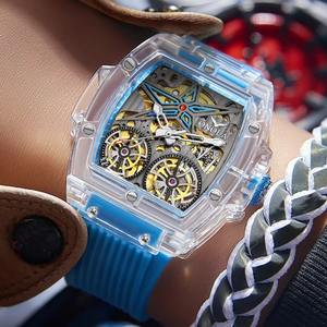 Drioshipping Top Brand Fashion Silicone Strap Automatic <b>Watch</b> Men Luxury Custom Logo Mechanical <b>Watches</b> Chronograph <b>Watch</b> - Product Image 2