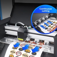 Máquina de Corte de Etiquetas Industrial FS350DC A3+ con Alimentación Automática, Servomotor, Dos Cabezales, Cámara CCD, Equipo de Troquelado de Adhesivos