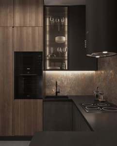 Modern Complete Kitchen Furniture Modular Melamine Finish <b>Cabinets</b> with Lacquer Door Panel Surface <b>Stainless</b> Plywood Carcass - Product Image 2