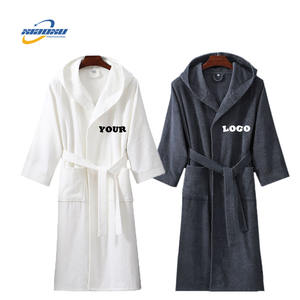 Logotipo personalizado 5 Star Hotel <span class=keywords><strong>Spa</strong></span> Toalla Tejido Invierno Engrosado Con Capucha Ropa para el hogar Albornoz de algodón Camisón de la <span class=keywords><strong>pareja</strong></span> - Product Image 1