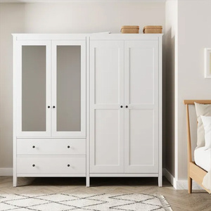 Garde-robe en bois à <span class=keywords><strong>4</strong></span> <span class=keywords><strong>portes</strong></span> sur mesure avec motifs en miroir Garde-robe à texture de marbre Armoires à <span class=keywords><strong>4</strong></span> <span class=keywords><strong>portes</strong></span> Meubles de chambre à coucher de placard - Product Image 2