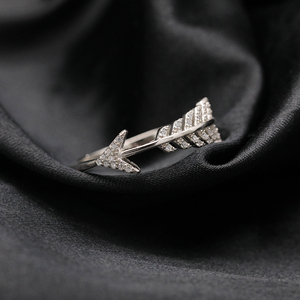 Fashion Cupid Arrow Pave CZ <strong>Statement</strong> <strong>Ring</strong> 925 Sterling <strong>Silver</strong> Minimalist Everyday Jewelry - Product Image 3