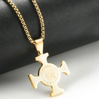 Collier pendentif croix Saint Benoît en acier inoxydable pour hommes et femmes, charme de prière catholique San Benito, bijoux religieux d'exorcisme