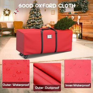 Large Artificial Anti-Tear <b>Heavy</b>-<b>Duty</b> 600D Oxford Cloth Xmas Christmas Tree <b>Storage</b> <b>Box</b> <b>with</b> Rolling <b>Wheels</b> - Product Image 5