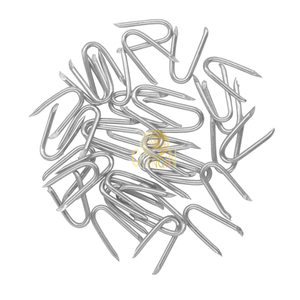 Attaches en U <span class=keywords><strong>galvanisées</strong></span> pour clôtures en fil d'acier, avec tige lisse, pour grillages et clôtures tissées - Product Image 1