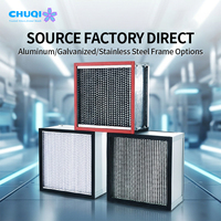 Filtre à air HEPA plissé profond H13 H14 avec cadre en aluminium, efficacité de 99,95 %, faible résistance pour la filtration industrielle, fourniture d'usine