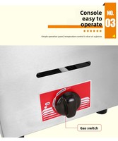 Friteuse à gaz professionnelle de luxe à cuve unique en acier inoxydable, haute température, facile à utiliser, avec panier - Marque FuQi, garantie 1 an