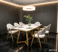 Ensemble Table et Chaises de Négociation et de Café Luxe Léger, Rectangulaire, Moderne, Durable, Écologique, Facile à Nettoyer, Idéal pour Petites Familles
