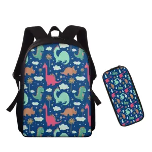 Новые поступления 2022, Детский рюкзак с логотипом на заказ, сумки для книг с мультипликационным рисунком единорога, динозавра, набор из 2 шт., модные школьные сумки, пеналы