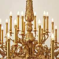 Lustre classique en cristal de cuivre, lampe suspendue en laiton doré de luxe, réglable pour villa, maison, hôtel