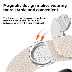 Correa tejida de nailon elástico de bucle único con hebilla magnética Circular para Apple Watch Series 10 9 <span class=keywords><strong>SE</strong></span> Ultra Band 49mm 46mm 42mm - Product Image 2