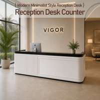 Bureau de réception commercial multifonctionnel en bois moderne, écologique et durable pour salon, boutique de mariages, spa, hôtel, cabinet dentaire, bar