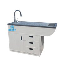 Table d'examen vétérinaire OSCAT de haute qualité en acier inoxydable 304 pour chiens et chats, avec robinet rétractable, 2 modes d'eau, modèle électrique