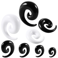 Acrylique Jauges D'oreille Spirale Oreille Cône Étirement Bouchons et Tunnel Expandeurs Corps Piercing Bijoux 1.6mm-20mm