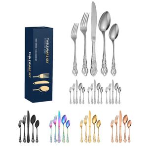 High Quality 20Pcs Cutlery Stainless Steel Gold Unique Fork Flatware Set for Restaurant - Product Image 3