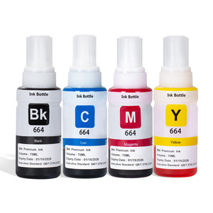 Tinta de Recarga Compatible de Alta Calidad <span class=keywords><strong>664</strong></span> para <span class=keywords><strong>Epson</strong></span> T664 L300 L310 L355 L360 L365 L380 L386 L455 L486 L565 L1300 L655, Tinta de Colorante de 70 ml - Product Image 1