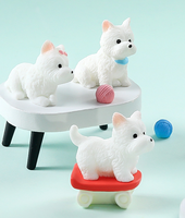 Vente en gros statue de jardin miniature figurine d'animal en résine chien Husky west highland blanc terrier figure ornement sculpture moderne