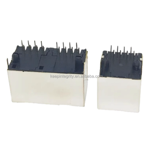 Enchufe <span class=keywords><strong>de</strong></span> <span class=keywords><strong>red</strong></span> <span class=keywords><strong>de</strong></span> inserción directa vertical <span class=keywords><strong>RJ45</strong></span> 5224 1*2 carcasa <span class=keywords><strong>de</strong></span> cobre completa 8P8C Puerto simple/<span class=keywords><strong>doble</strong></span> - Product Image 2