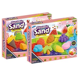 Set completo di sabbia spaziale molto venduto, vassoio per sabbia cinetica magica con stampi per frutta e gelato, set di giocattoli per bambini per giocare con la sabbia - Product Image 4